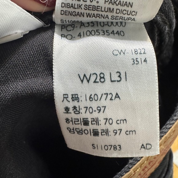 Levi's 94 Baggy Jeans Womens Sz 28‎ Black Cut Off 23.5" Inseam Streetwear Modern - Picture 4 of 6